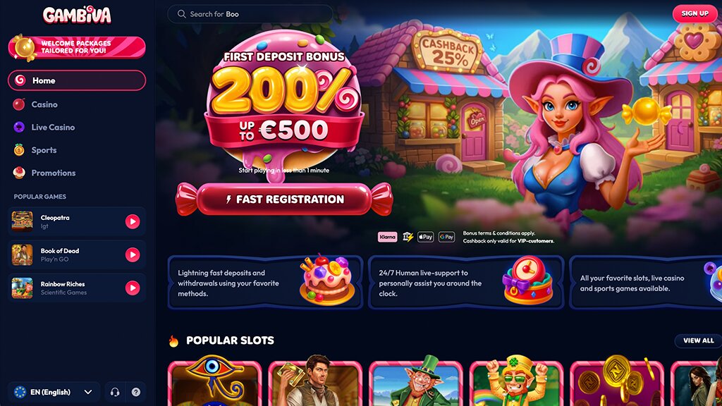 homepage van gambiva online casino nederland